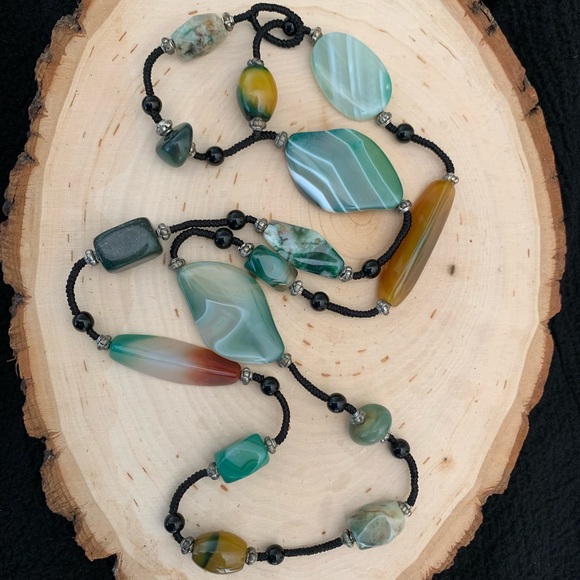 Jewelry - 30 inch Necklace Stones Natural Tones Jewelry - 30 inch Necklace Stones Natural Tones